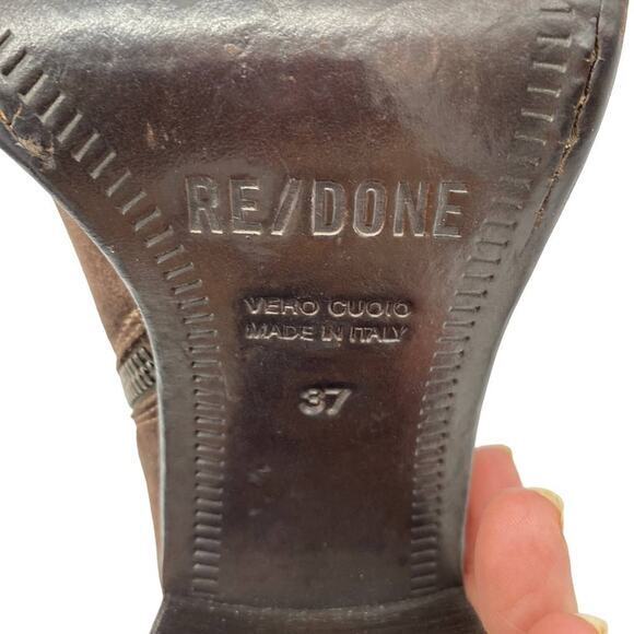 RE/DONE Brown suede 90’s western boot cowboy boot - Picture 4 of 8